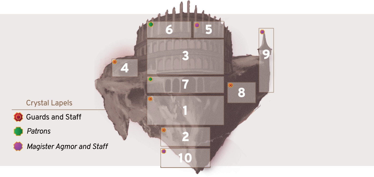 Image of adventure map for the GM with labels
